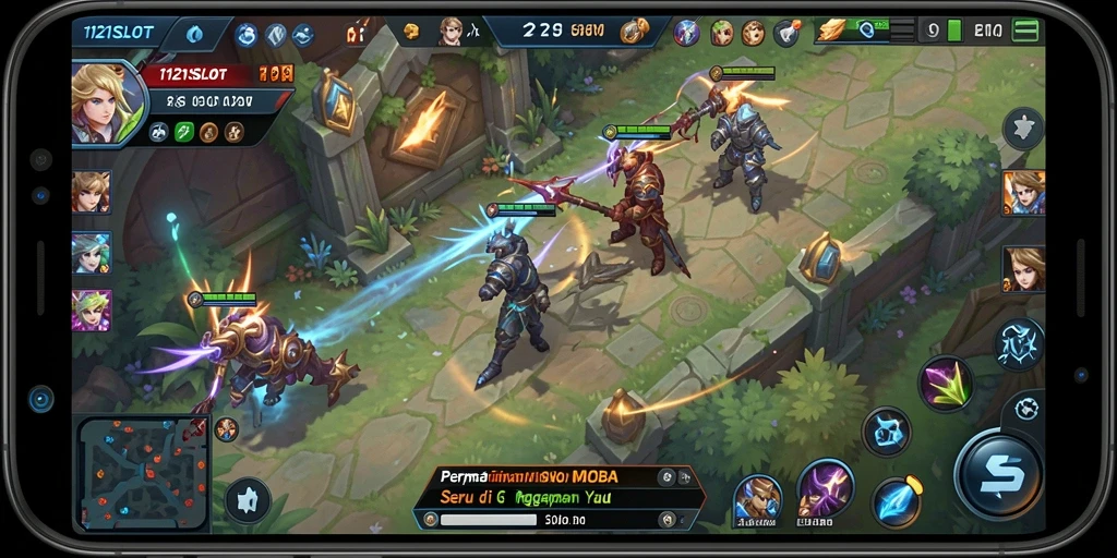 Tangkapan layar gameplay 1121SLOT menunjukkan aksi seru di medan perang.