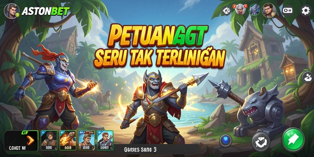 Screenshot gameplay <strong>ASTONBET</strong> menunjukkan aksi petualangan yang mendebarkan.