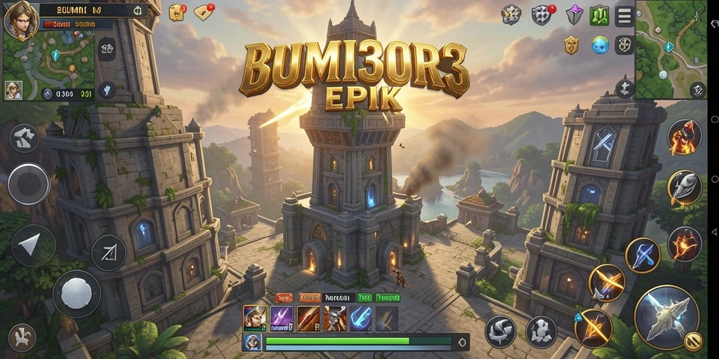 Tangkapan layar gameplay menampilkan strategi menara yang menarik.