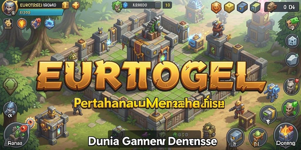 Screenshot gameplay EUROTOGEL menampilkan aksi pertahanan menara yang seru.