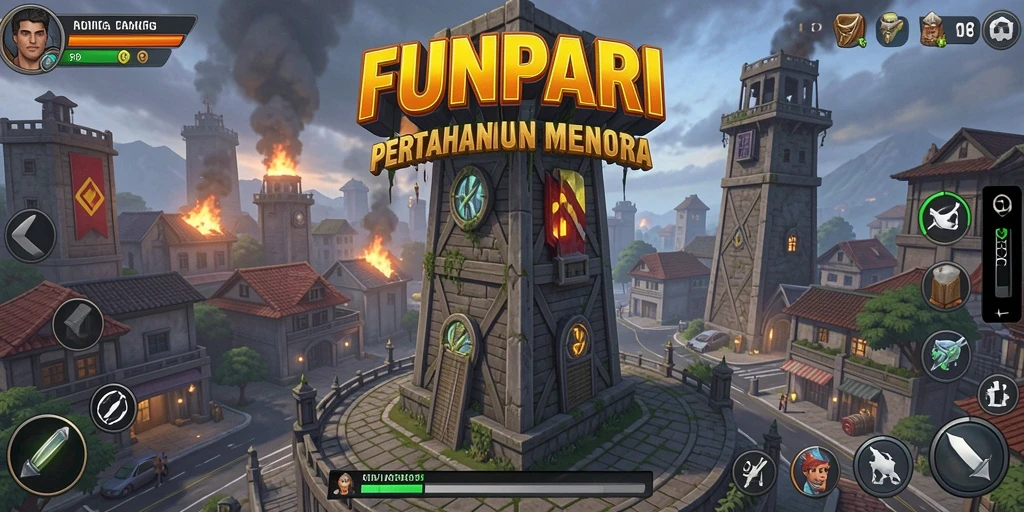 Gameplay menarik di FUNPARI dengan strategi Tower Defense.