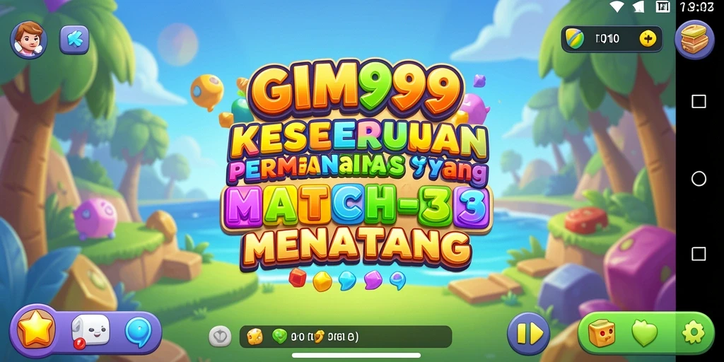 Screenshot gameplay GIM999 yang menampilkan serunya permainan Match-3.