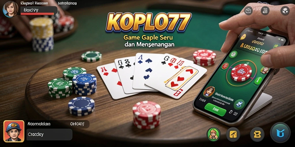 Tampilan seru dari gameplay Gaple KOPLO77 yang penuh strategi.