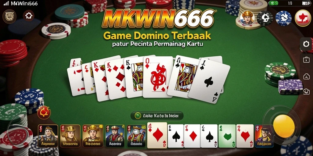 Tampilan gameplay menarik dari MKWIN666 dalam permainan Domino.