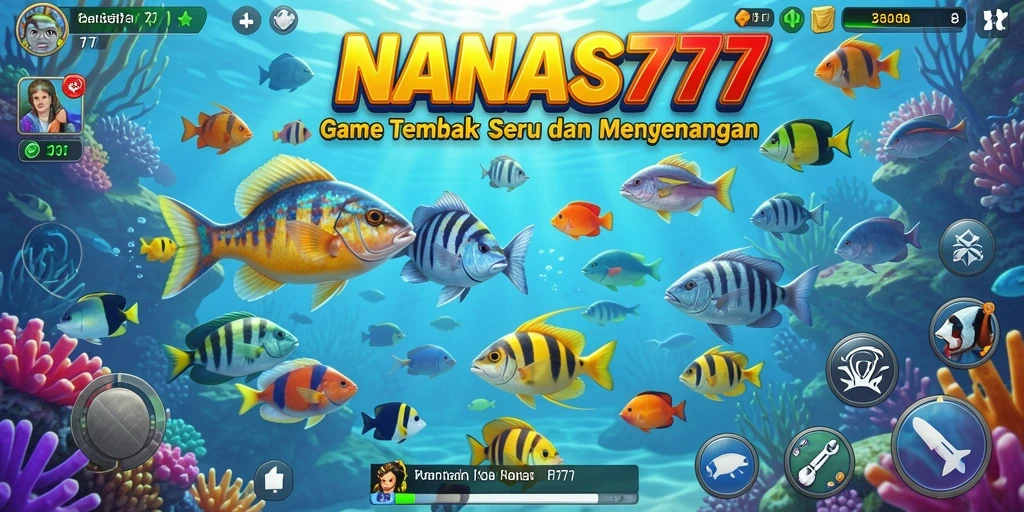 Tampilan dinamis gameplay Tembak Ikan NANAS777.