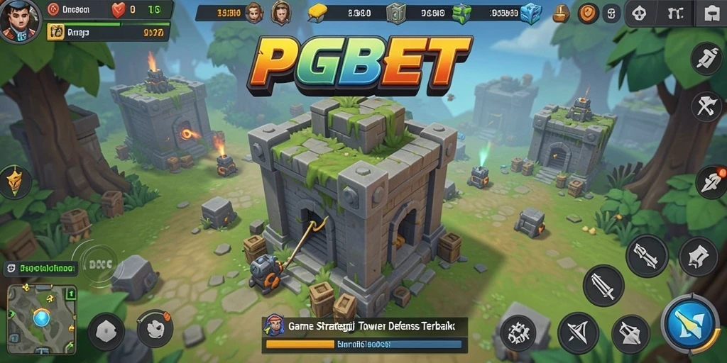Tangkapan layar PGBET menampilkan aksi intens dari gameplay Tower Defense yang seru.