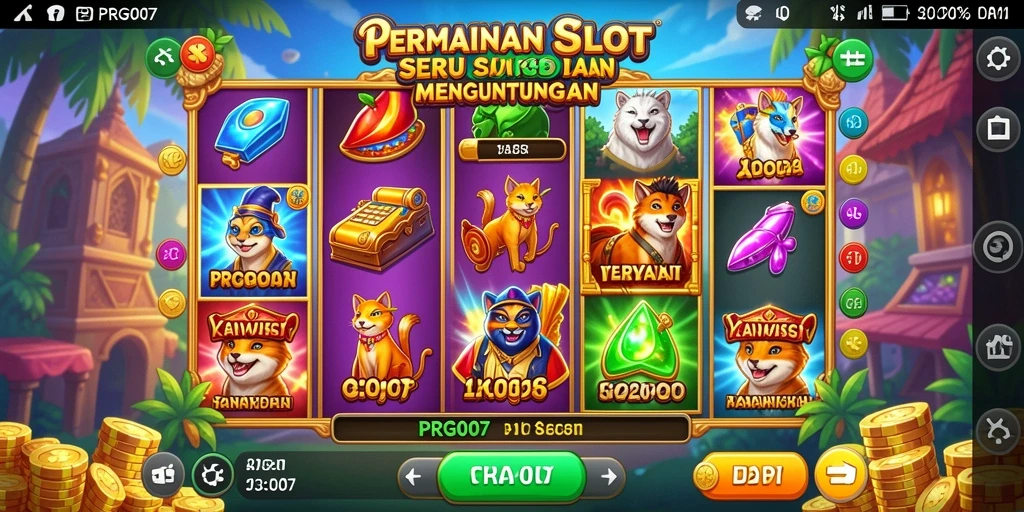 Tangkapan layar PRG007 menampilkan gameplay Slot yang mendebarkan.