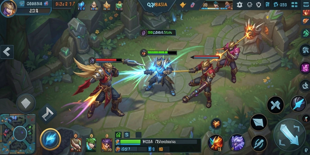 Tampilan gameplay menarik dengan strategi tim yang mendebarkan.