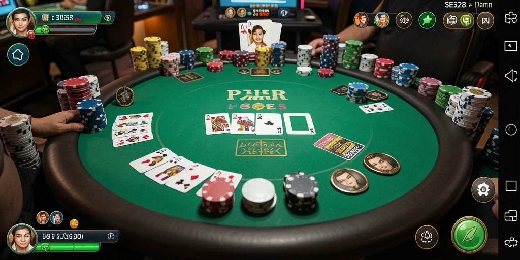Tampilan seru dari gameplay poker di SE328.