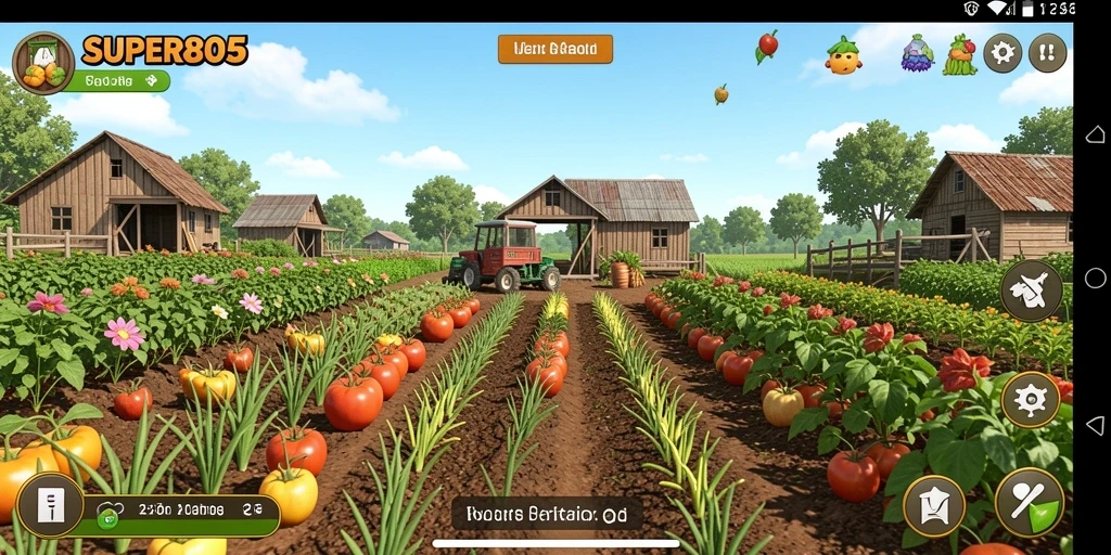 Screenshot gameplay menunjukkan aktivitas bertani yang seru dan menantang.