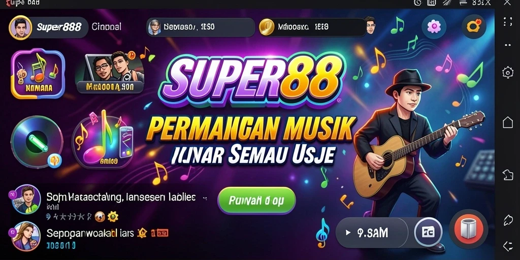 Screenshot gameplay <strong>SUPER88</strong> menunjukkan keseruan tantangan musik.
